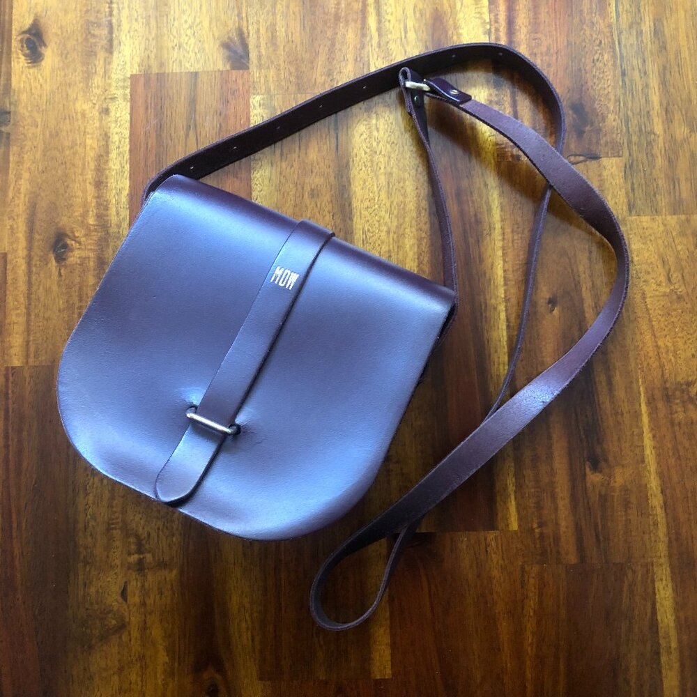 Small crossbody Cambridge Satchel Company x Madewell Collab oxblood color